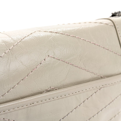 Saint Laurent Crinkled Calfskin Matelasse Monogram Baby Niki Chain Satchel Ivory 11 of 11