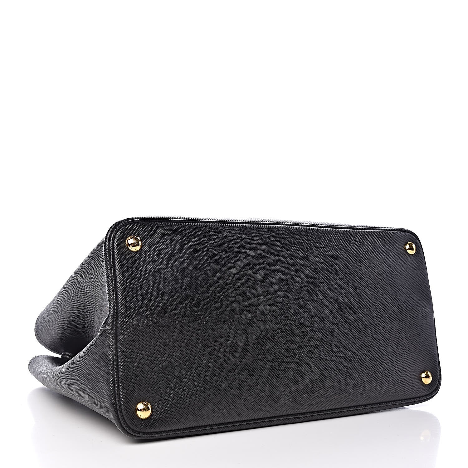 Prada Saffiano Cuir Large Double Bag Black Fuoco 5 of 14