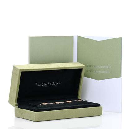 Van Cleef & Arpels 18K Rose Gold 6 Motifs Sweet Alhambra Bracelet 4 of 4