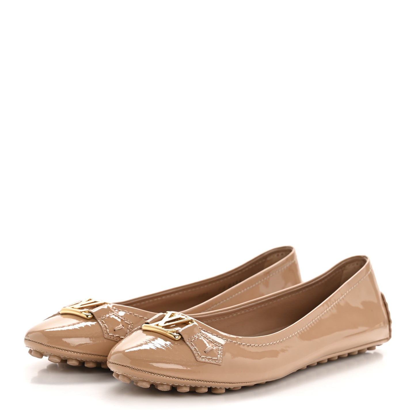 Patent Calfskin Womens Oxford Ballerina Flats 40.5 Rose Poudre