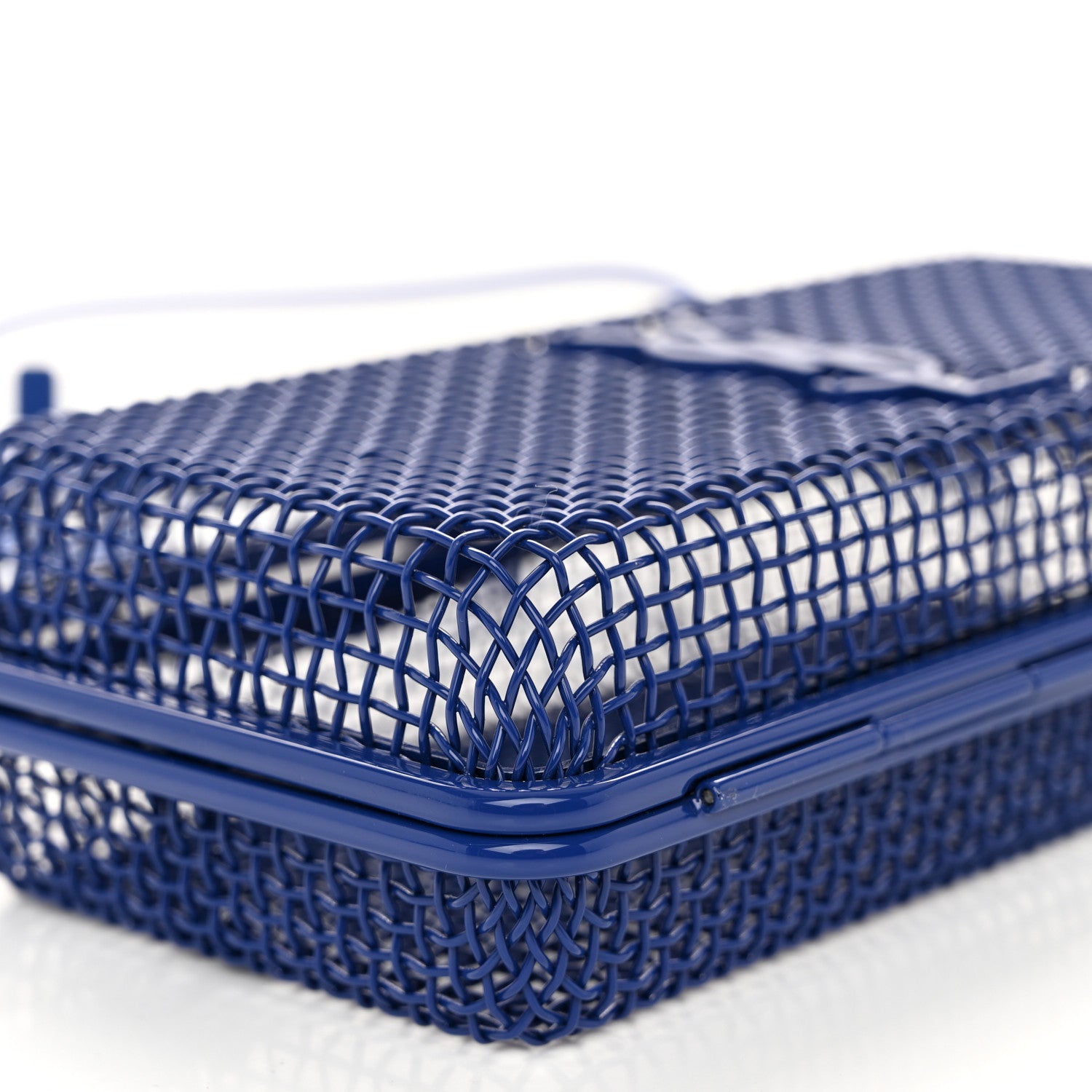 Saint Laurent Brass Lambskin Monogram Cassandre Cage Bag Blue Majorelle 9 of 10