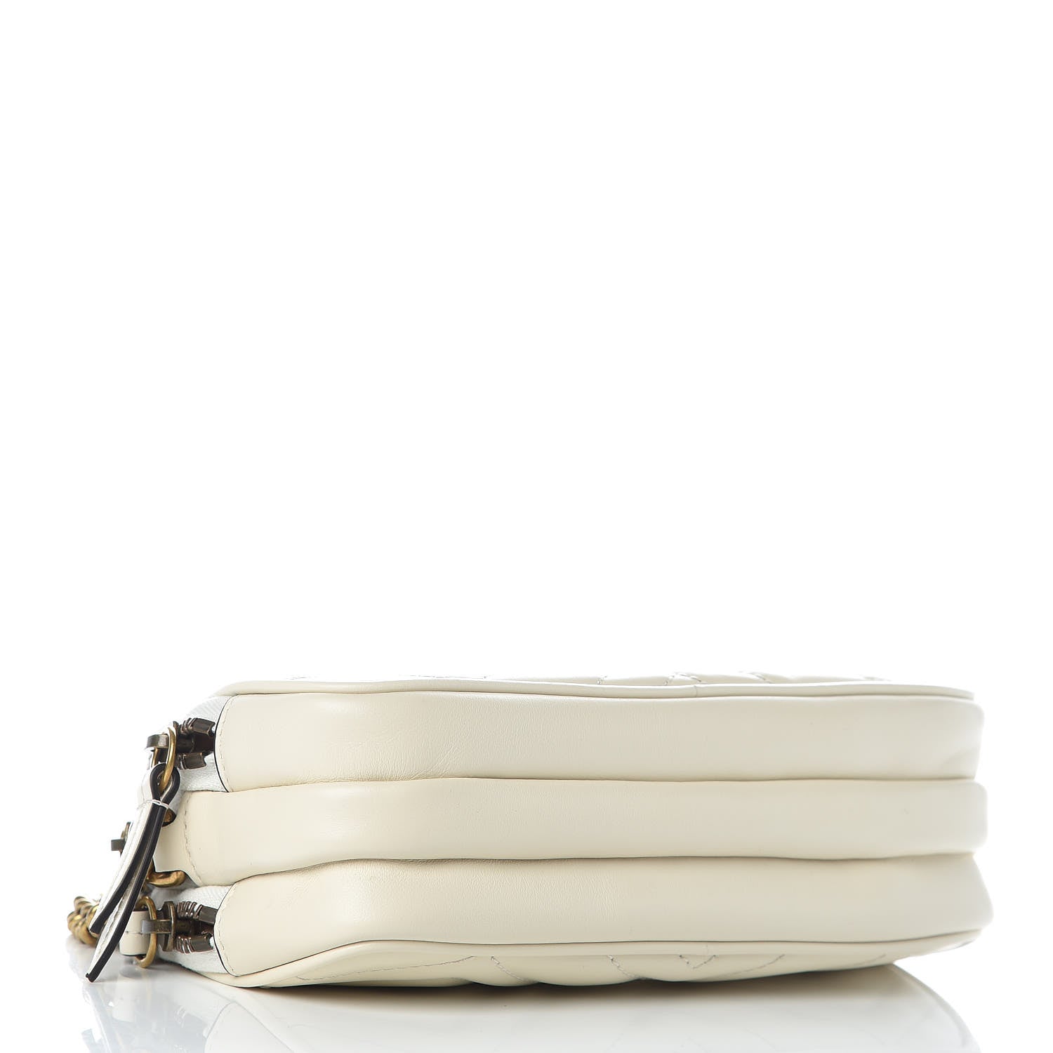Gucci Calfskin Matelasse Mini GG Marmont Chain Crossbody Bag White 4 of 12