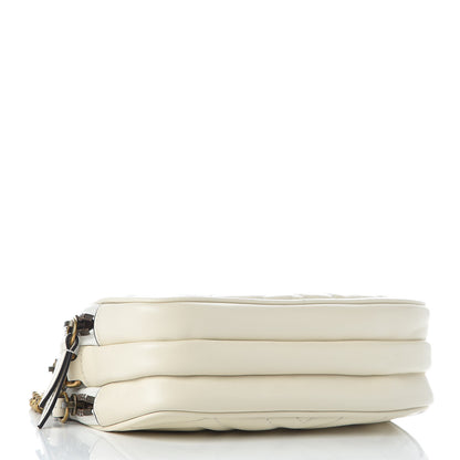Gucci Calfskin Matelasse Mini GG Marmont Chain Crossbody Bag White 4 of 12