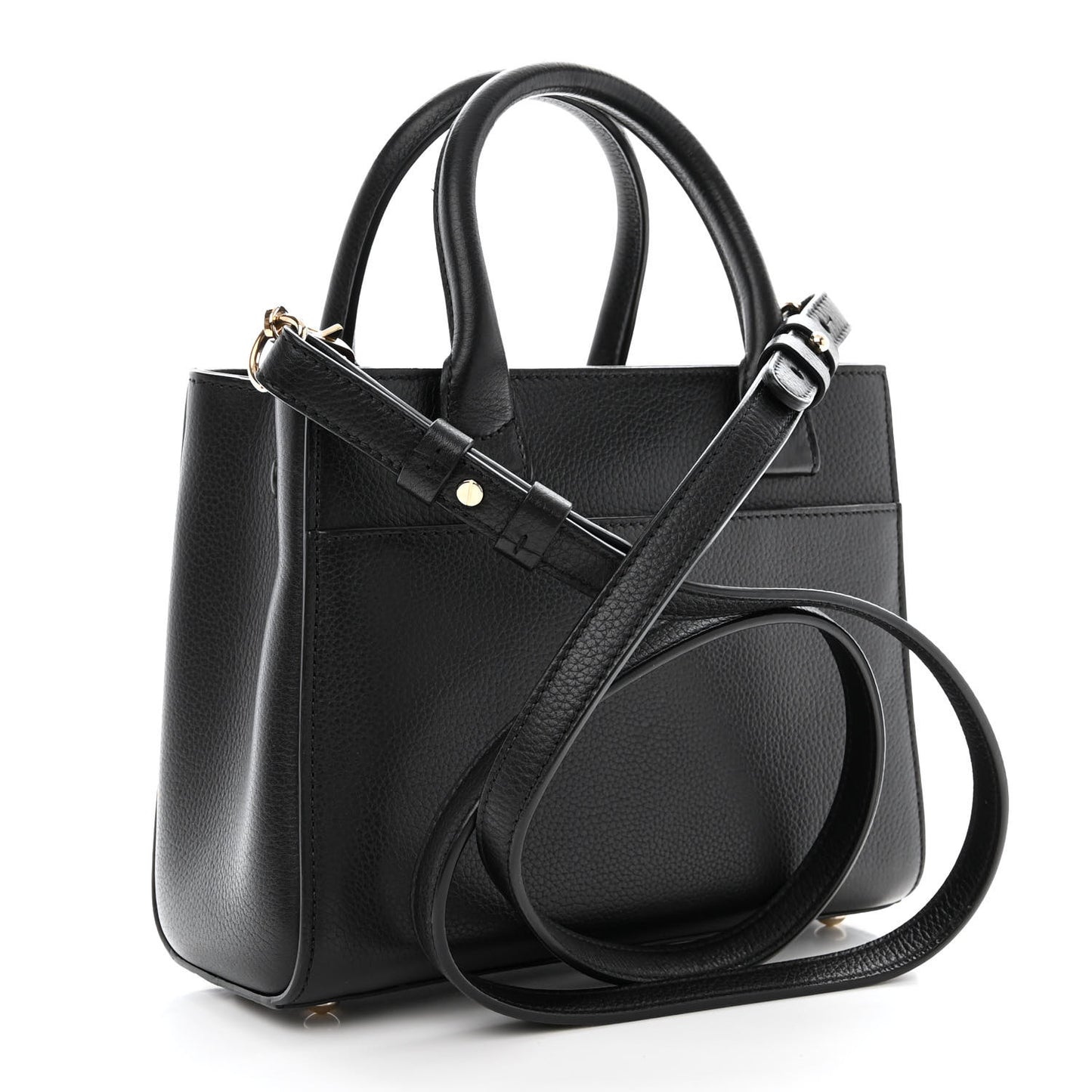 Grained Calfskin Mini Neo Executive Shopper Tote Black