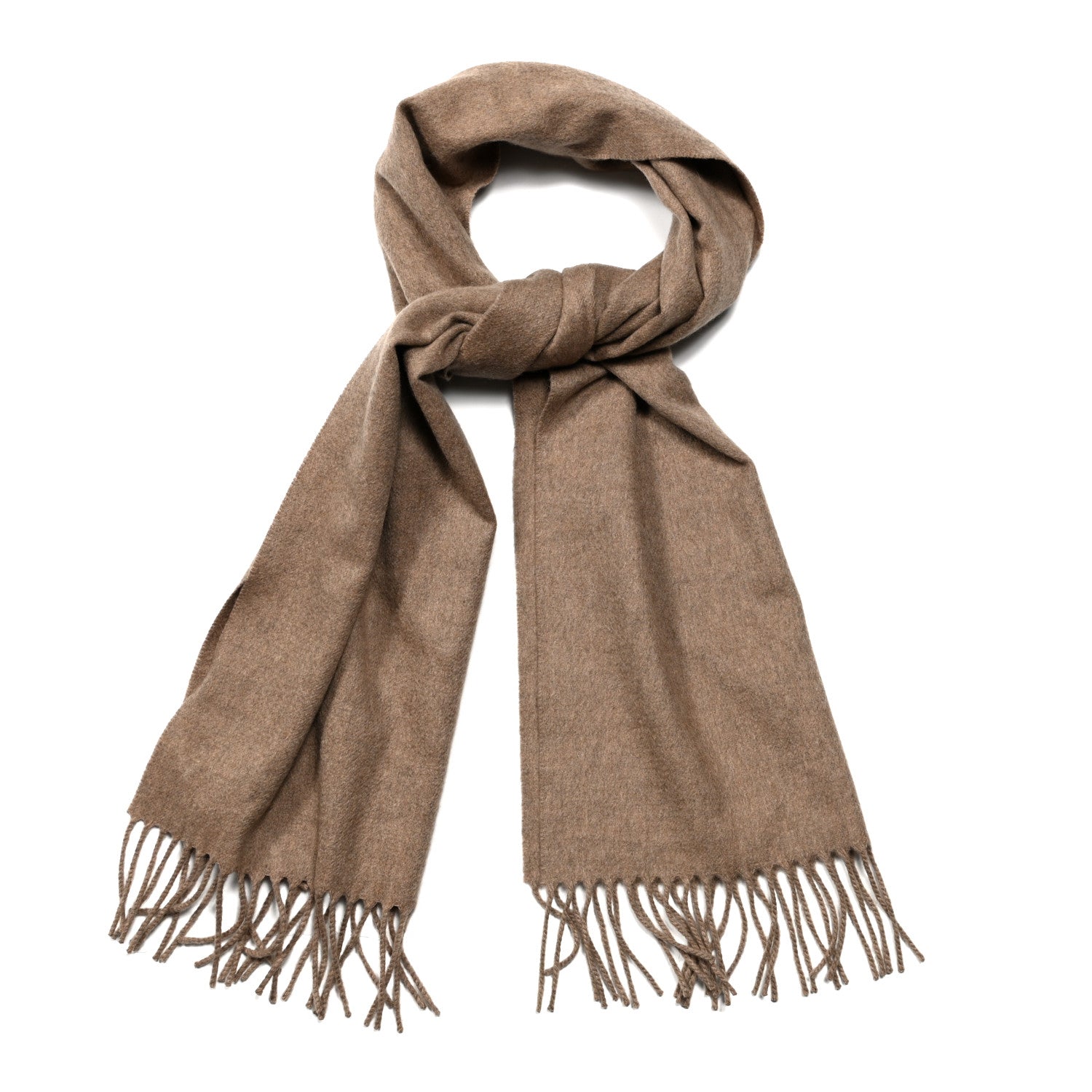 Hermes Cashmere Fringe Scarf Noisette Moyen 1 of 4
