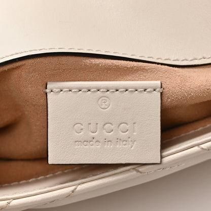 Gucci Calfskin Matelasse Super Mini GG Marmont Shoulder Bag White 6 of 10