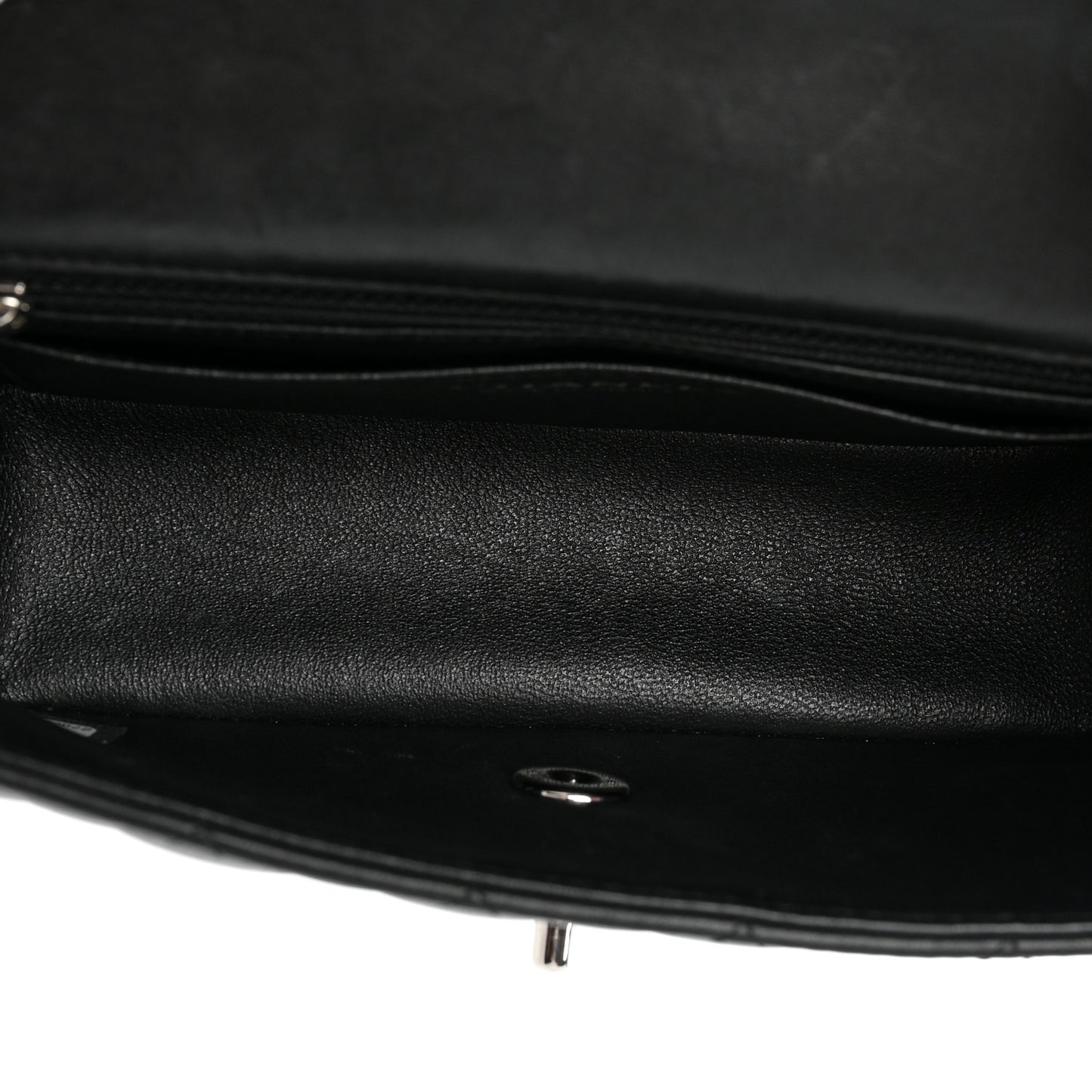 Lambskin Quilted Mini Rectangular Flap Black