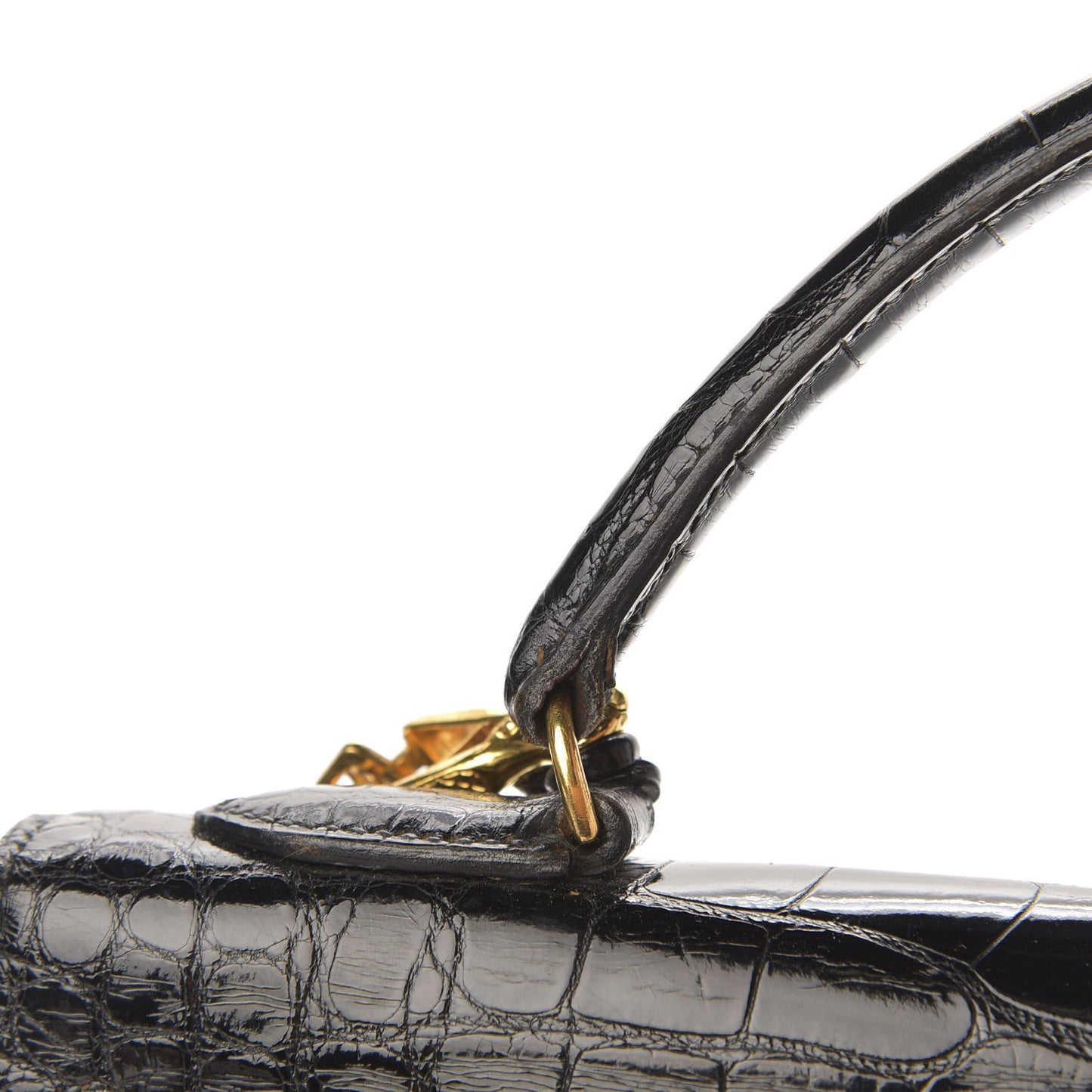 Shiny Crocodile Kelly Sellier 32 Black