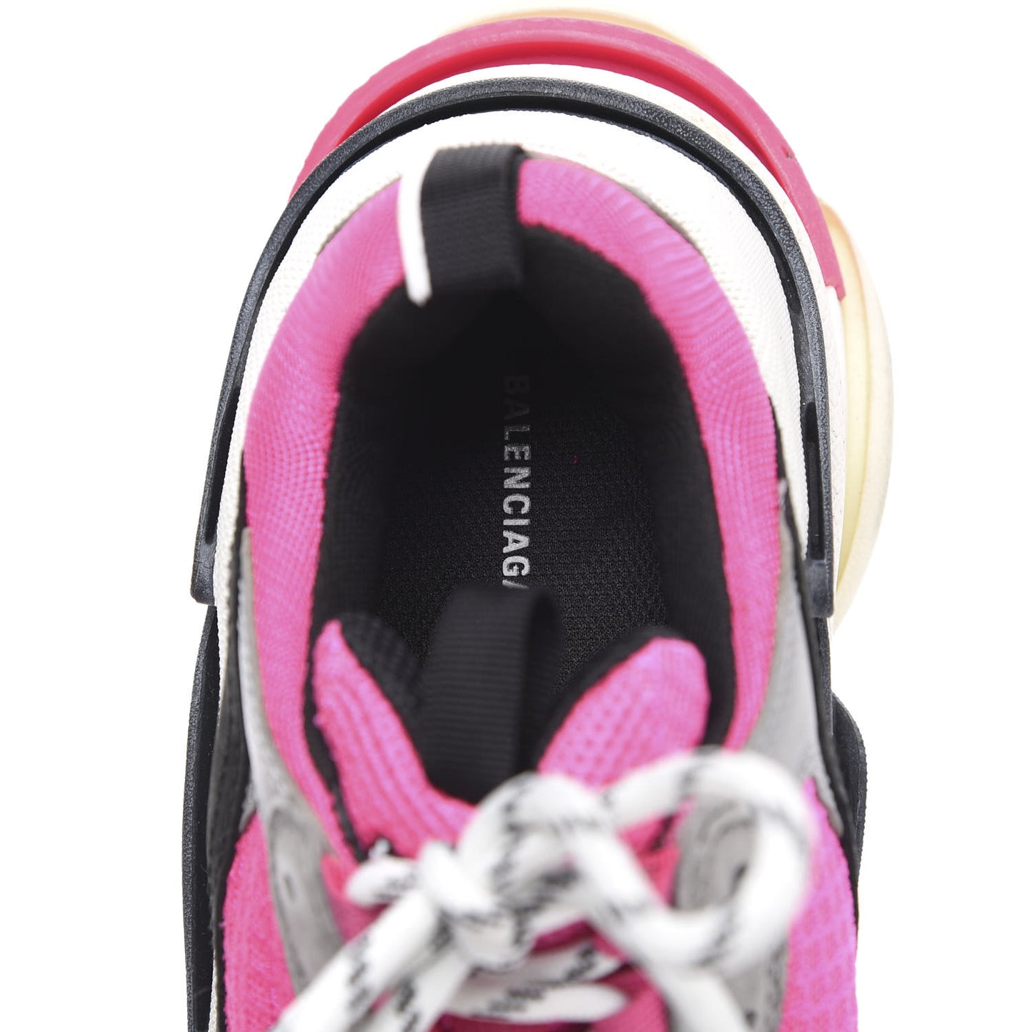 Fabric Mesh Womens Triple S Sneakers 39 Fluo Pink Grey White