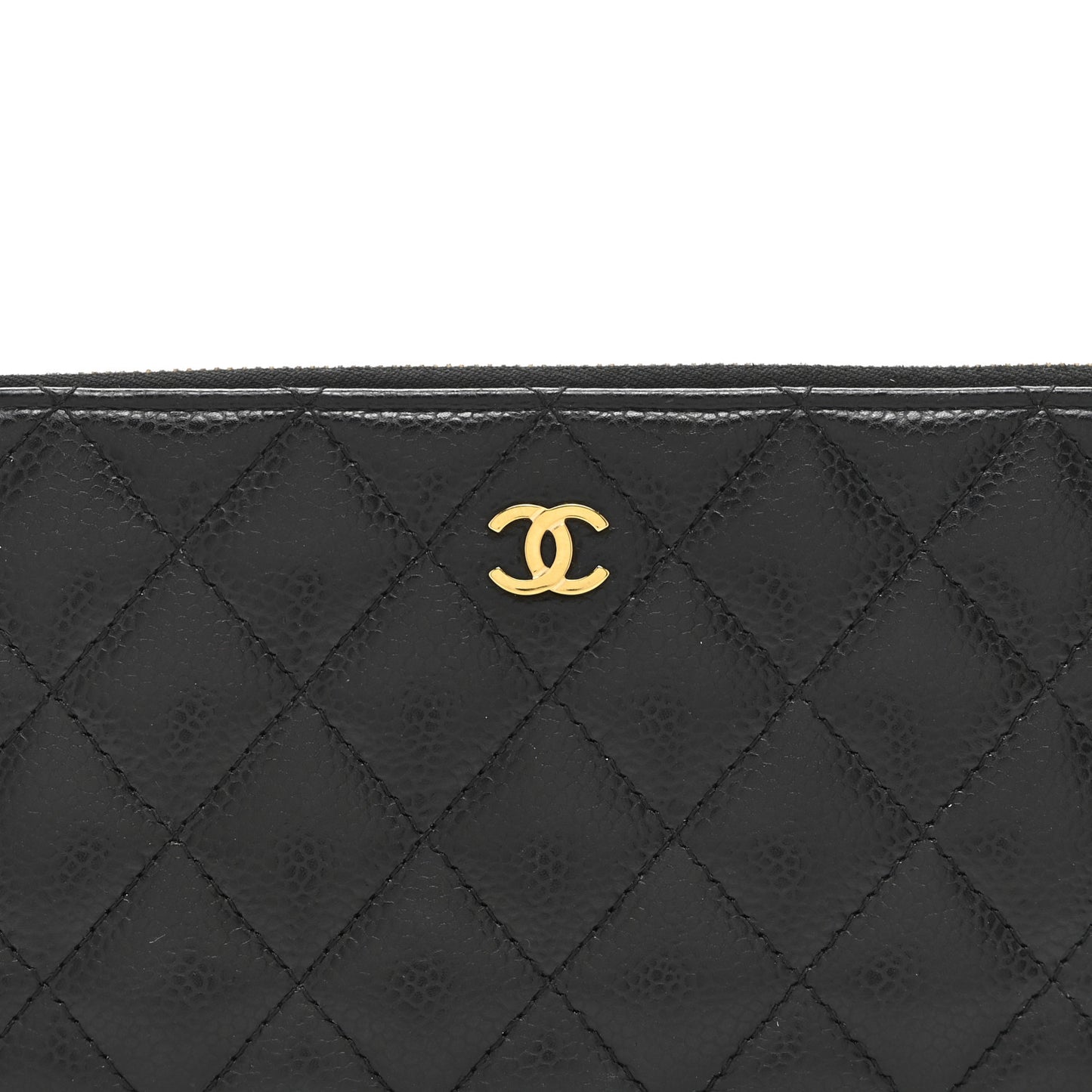 Caviar Quilted Large Gusset Zip Around Wallet Black