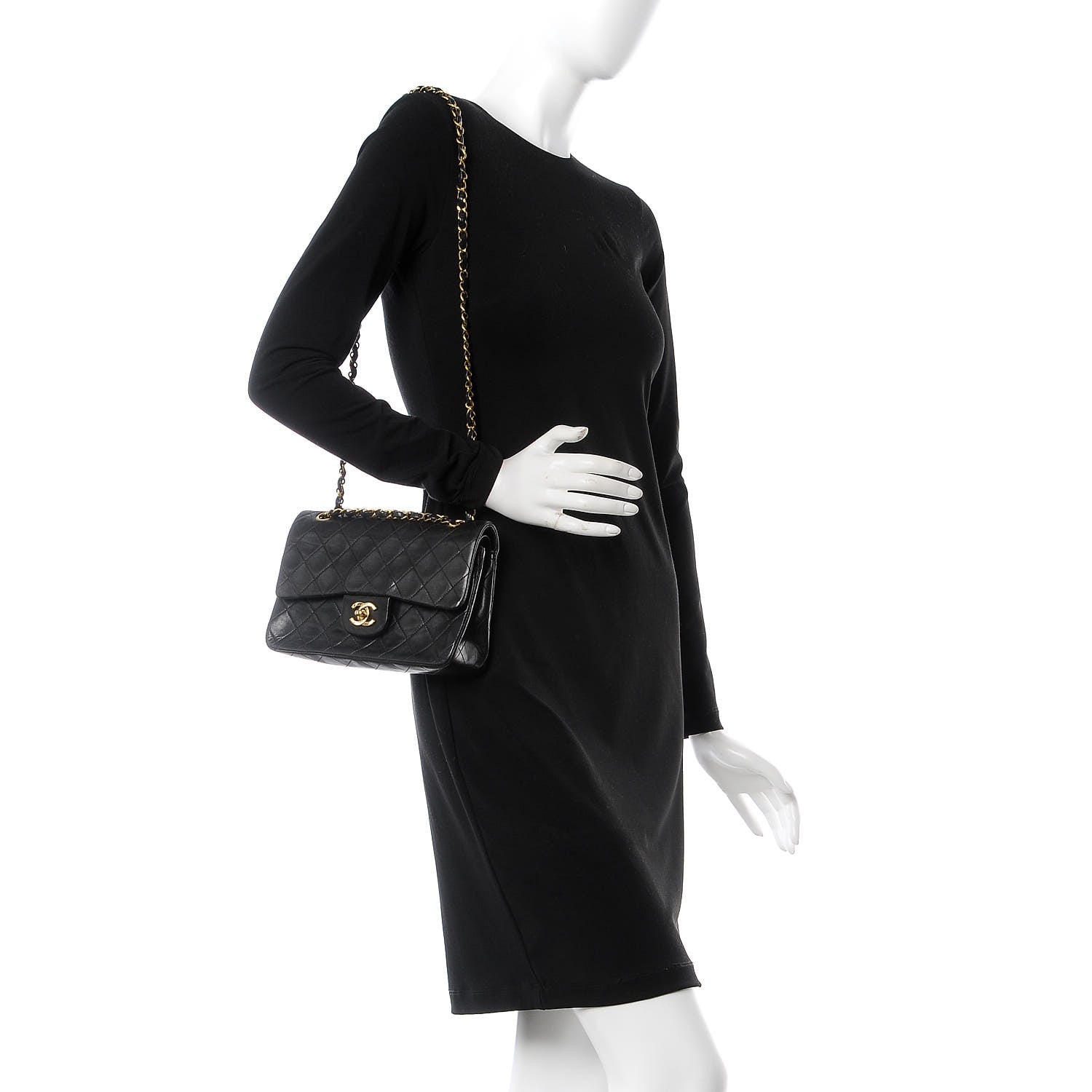 Chanel Lambskin Quilted Small Double Flap Black 3 of 14