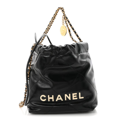Chanel Shiny Calfskin Quilted Mini Chanel 22 Black 1 of 10