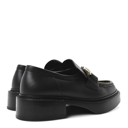 Louis Vuitton Monogram Calfskin Academy Loafers 36.5 Black 5 of 8