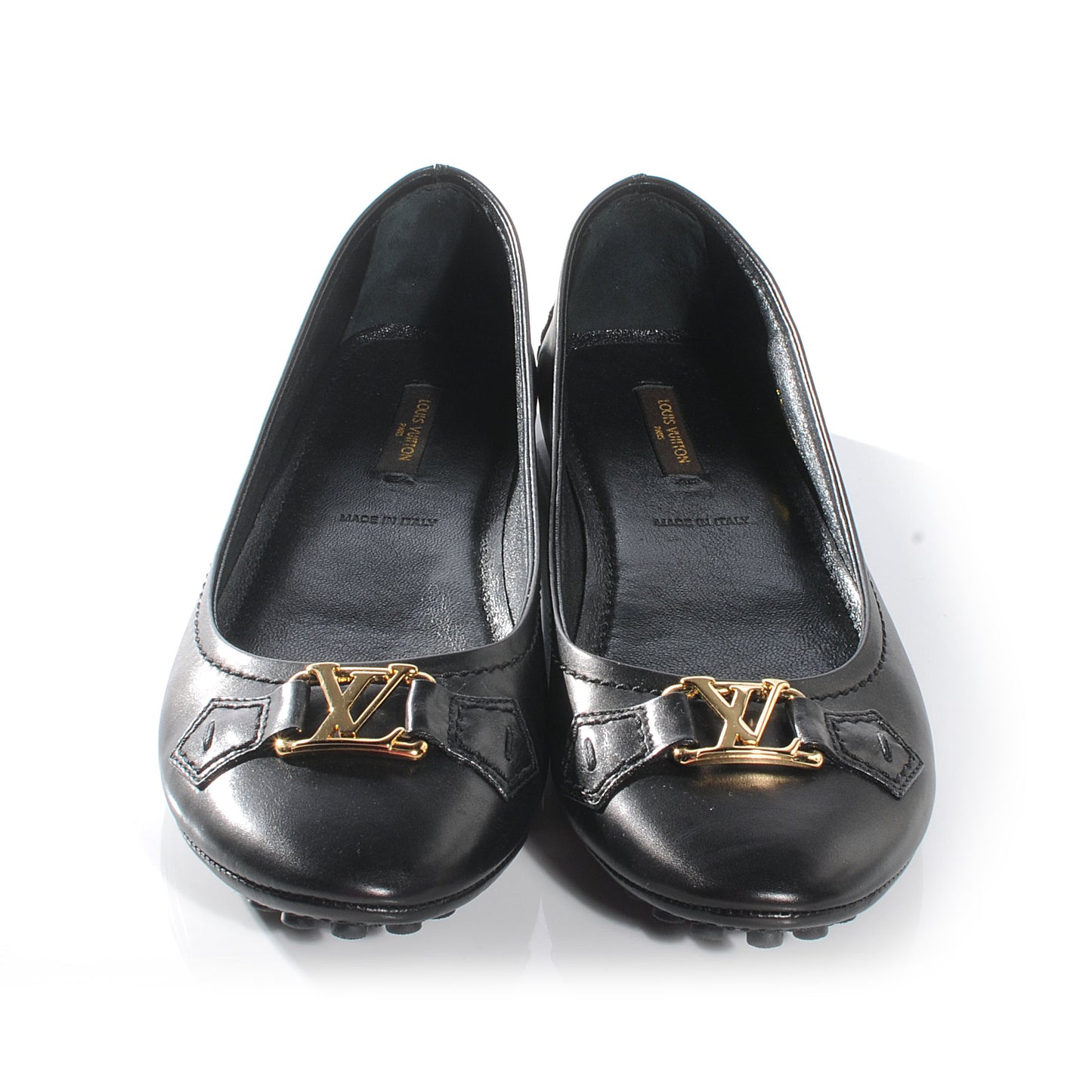 Leather Oxford Ballerina Flats Black 38.5