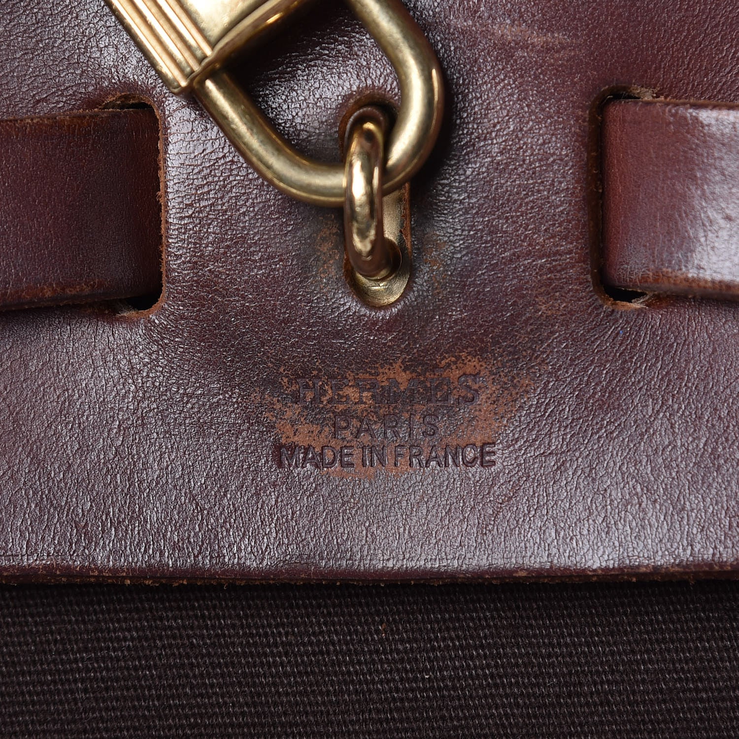 Hermes Toile Vache Calfskin Herbag 30 PM Backpack Havane 8 of 11