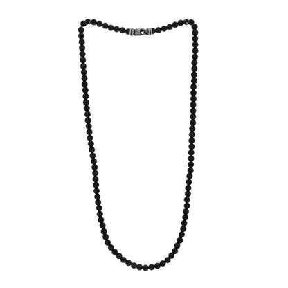 David Yurman Sterling Silver Black Onyx 5mm Spiritual Beads Necklace 3 of 4