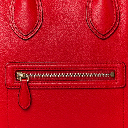 Celine Drummed Calfskin Mini Luggage Coquelicot 9 of 12