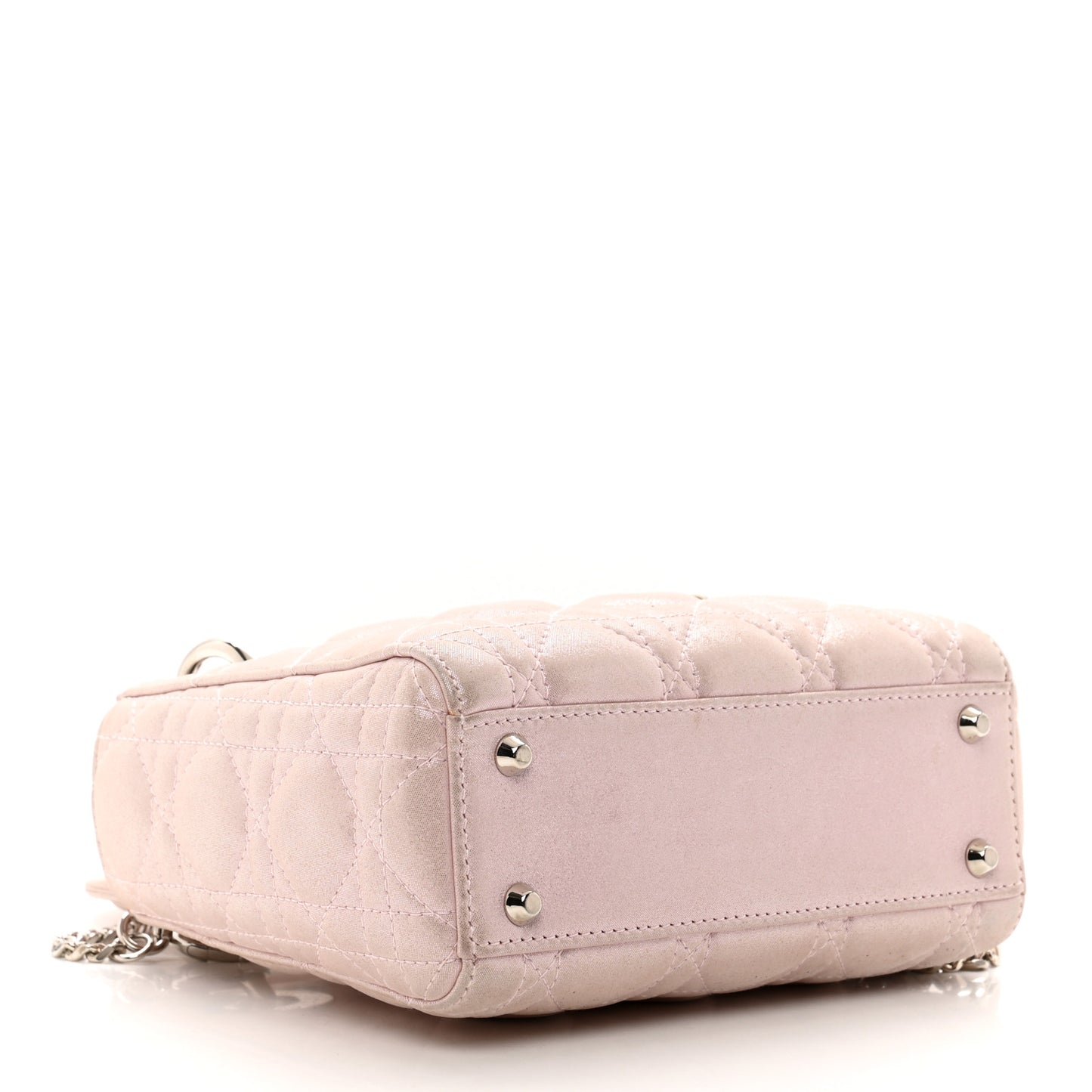 Metallic Lambskin Cannage Mini Lady Dior Lotus