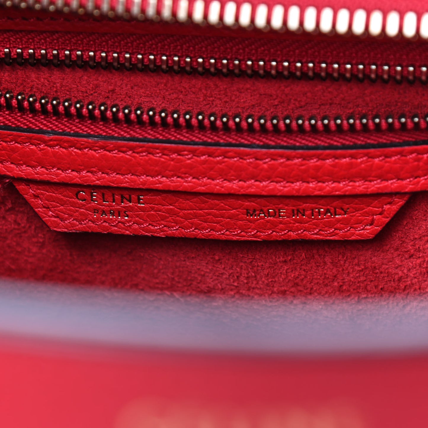 Drummed Calfskin Micro Luggage Coquelicot