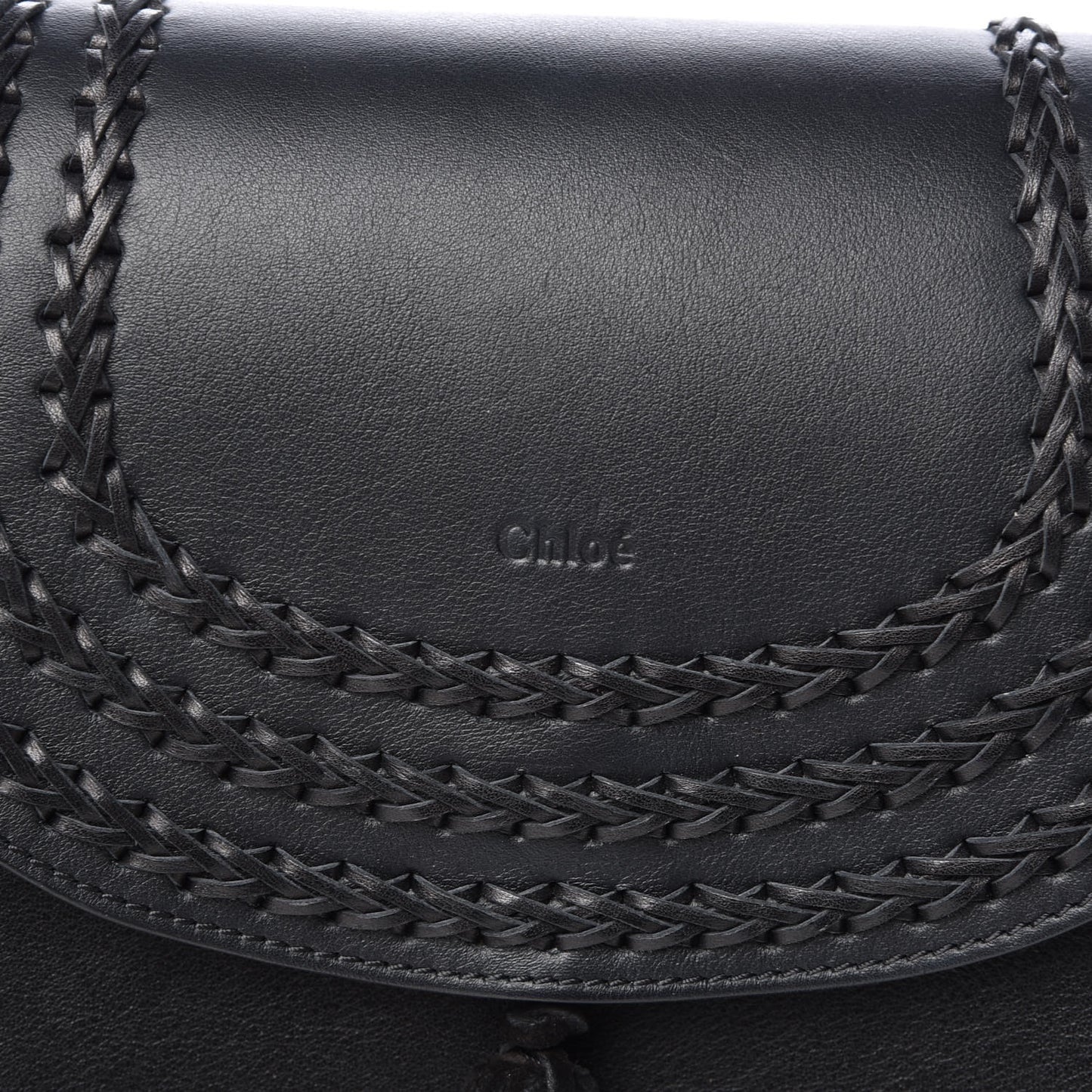 Calfskin Braided Medium Hudson Shoulder Bag Black