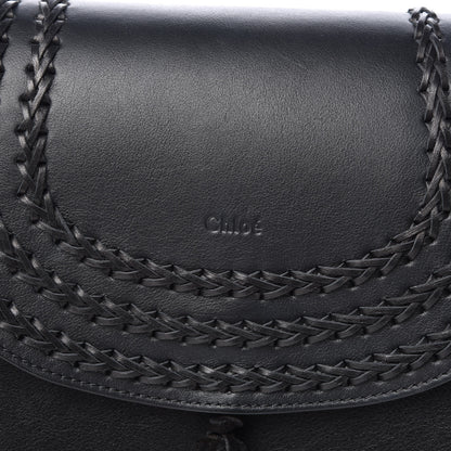 Chloe Calfskin Braided Medium Hudson Shoulder Bag Black 7 of 9