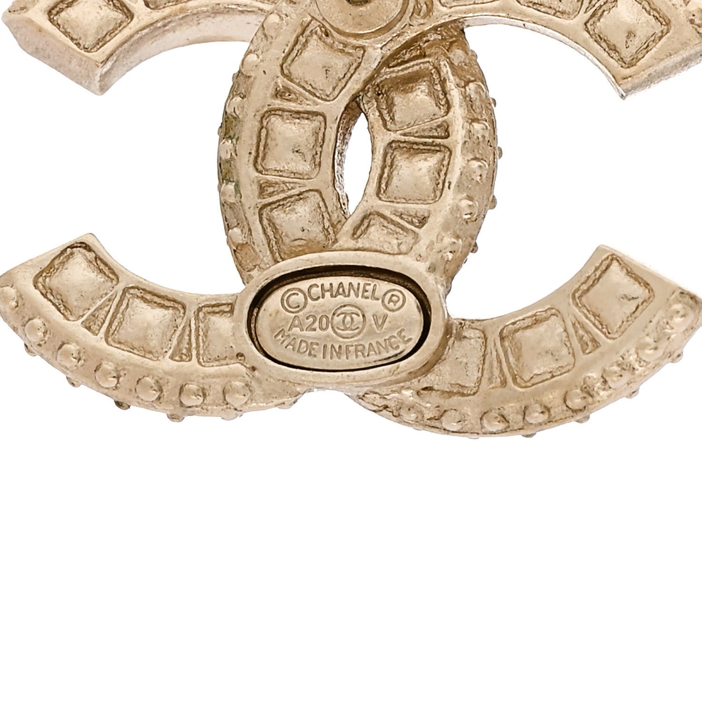 Crystal Timeless CC Earrings Light Gold