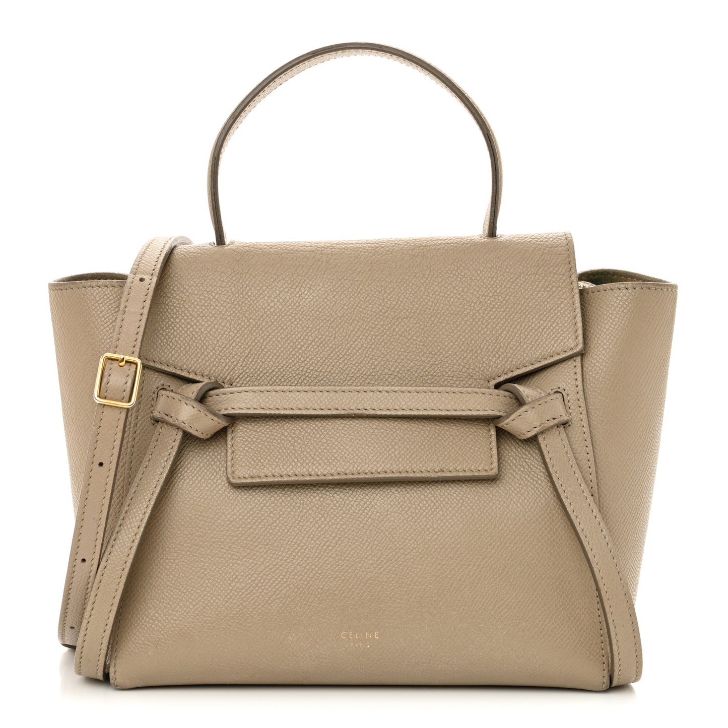 Grained Calfskin Nano Belt Bag Light Taupe