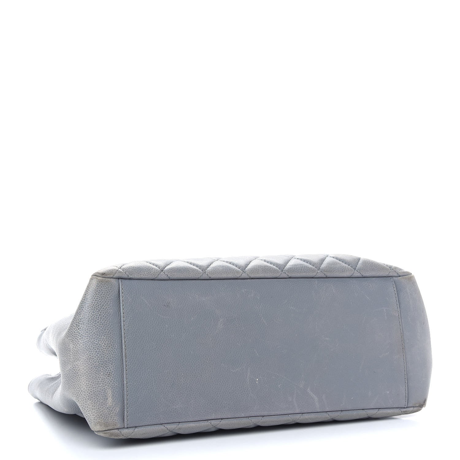 Chanel Caviar Quilted Grand Shopping Tote GST Light Grey 4 of 14
