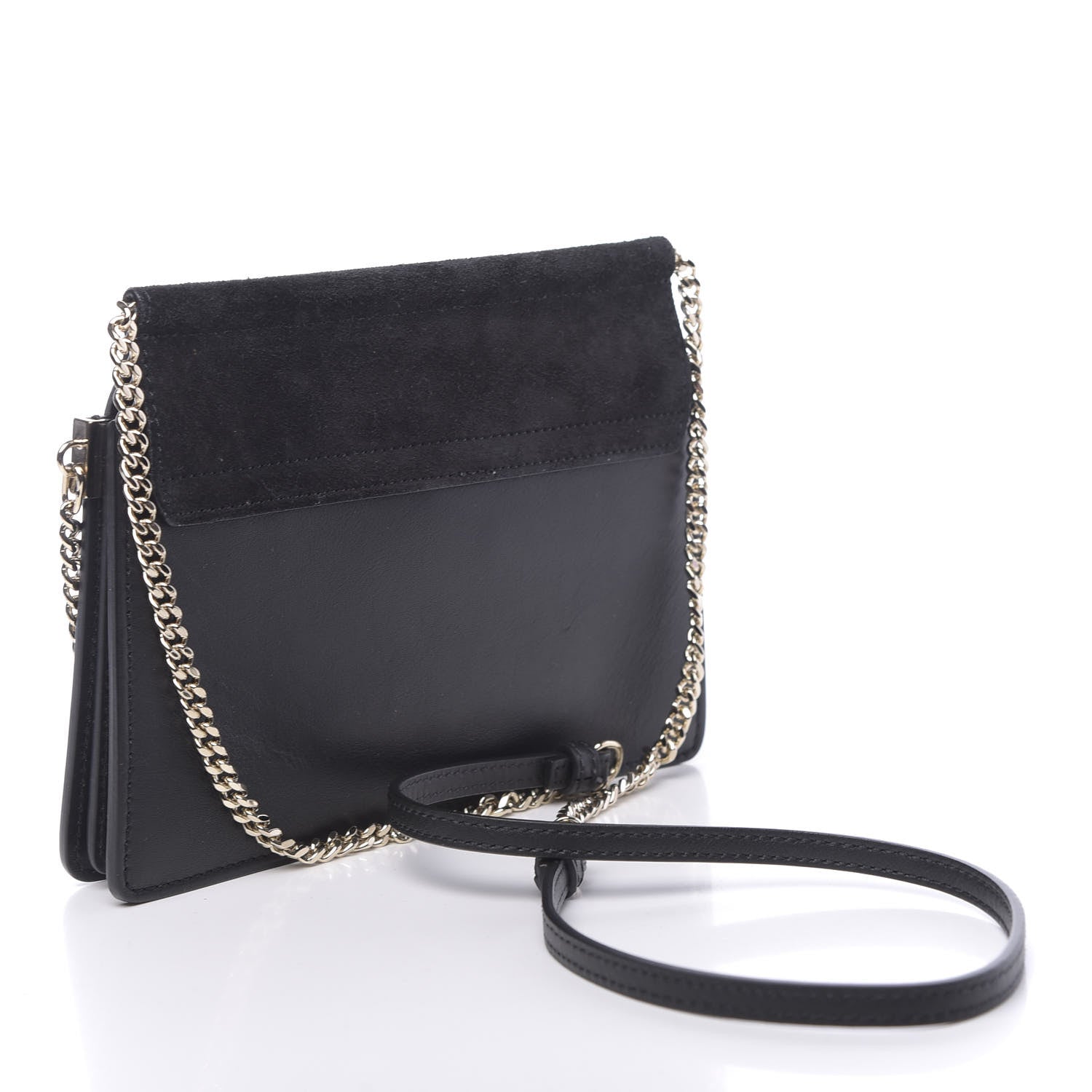 Chloe Calfskin Suede Mini Chain Faye Shoulder Bag Black 3 of 9