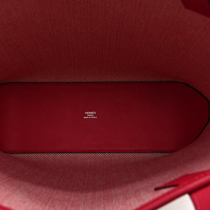Hermes Swift Toile H Cabas H En Biais 27 Ecru FRAMBOISE 5 of 11