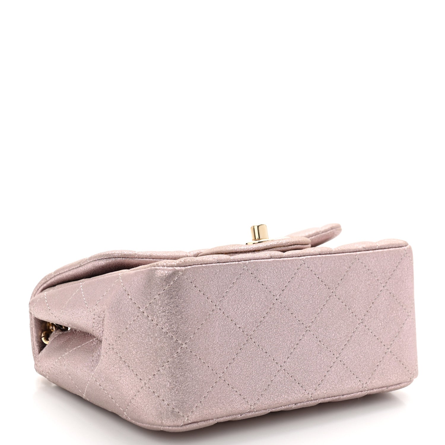 Chanel Metallic Lambskin Quilted Mini Square Flap Pink 4 of 12