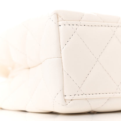 Chanel Shiny Aged Calfskin Quilted Nano Kelly Shopper White 9 of 11