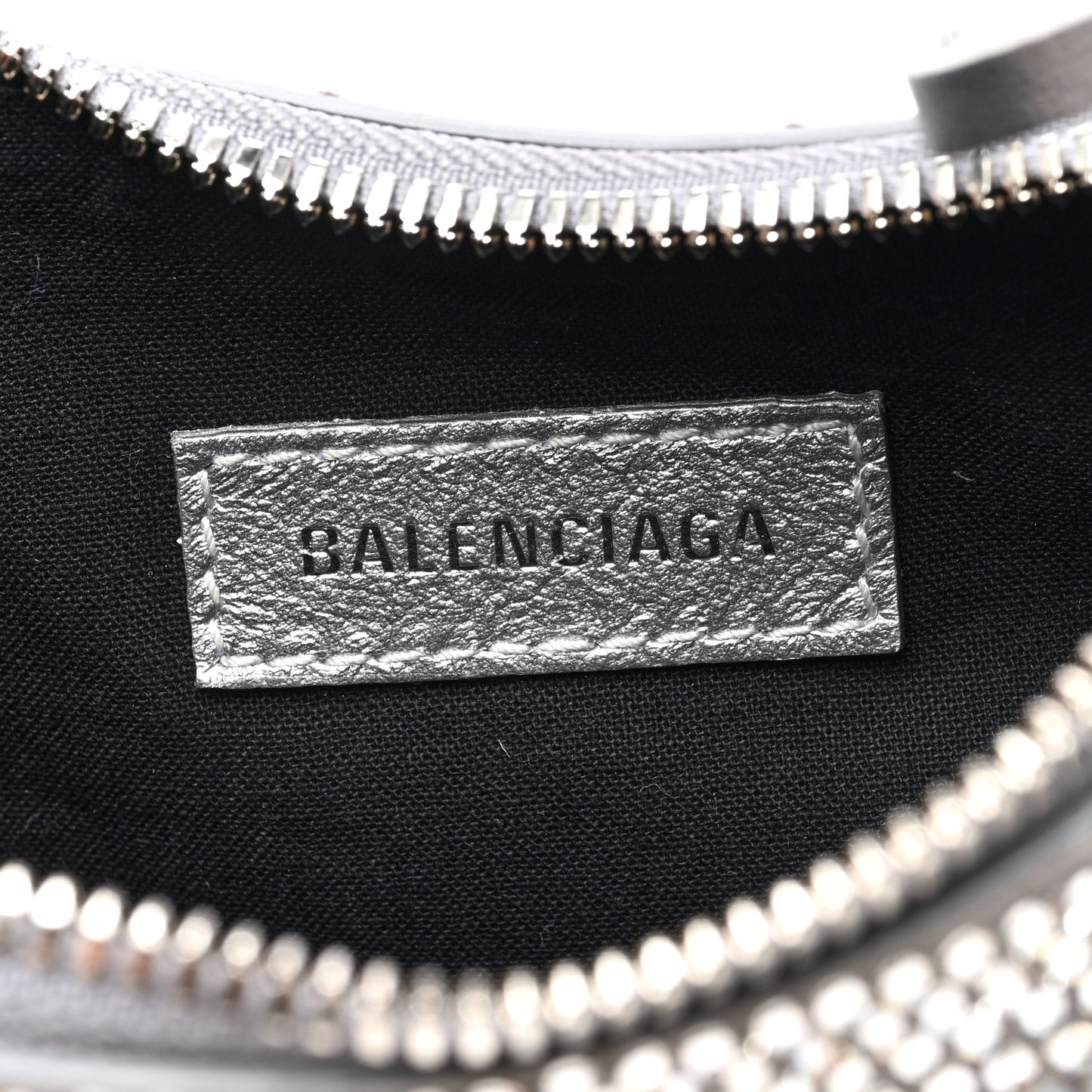 Rhinestone Encrusted Le Cagole Shoulder Bag XS Silver