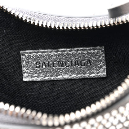 Balenciaga Rhinestone Encrusted Le Cagole Shoulder Bag XS Silver 7 of 10