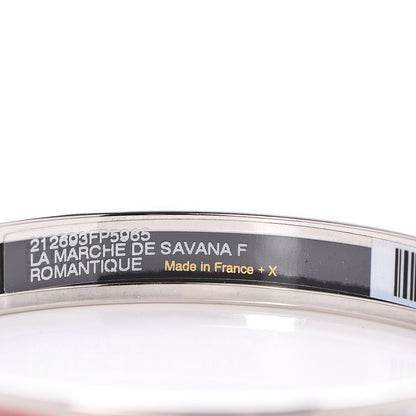 Hermes Enamel Printed Narrow La Marche de Savana Bracelet 65 Romantique 6 of 6