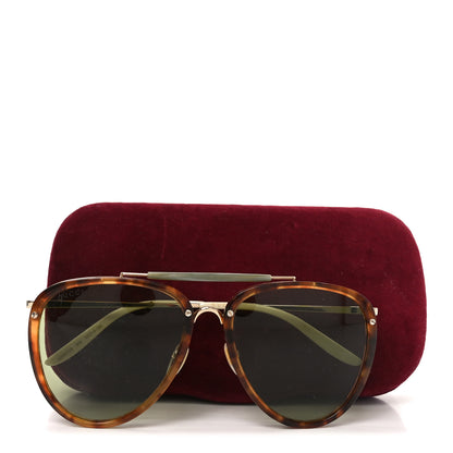 Gucci Aviator Sunglasses GG0672S Havana Gold Green 7 of 7
