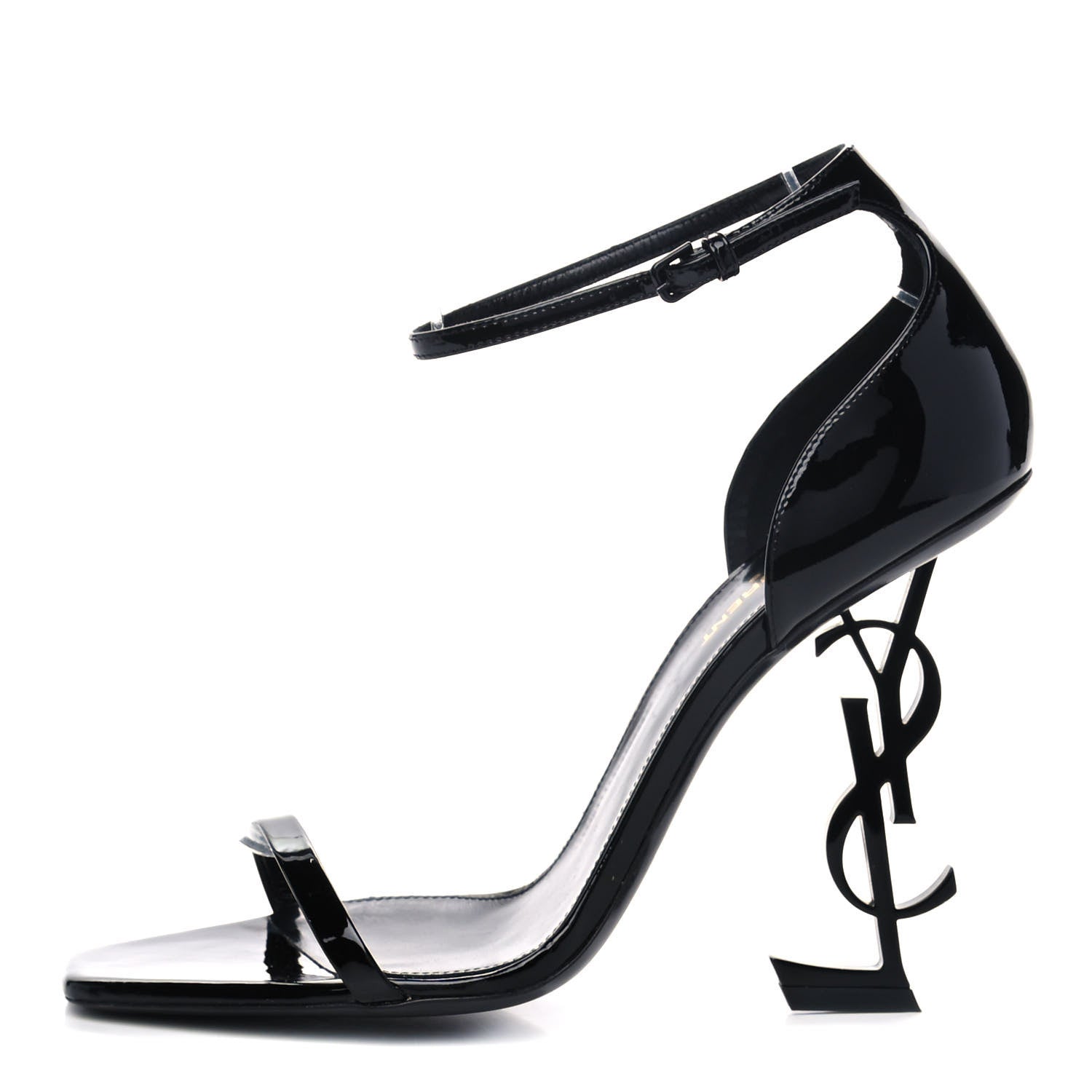 Saint Laurent Patent Calfskin Opyum 110 Sandals 40 Black 1 of 9