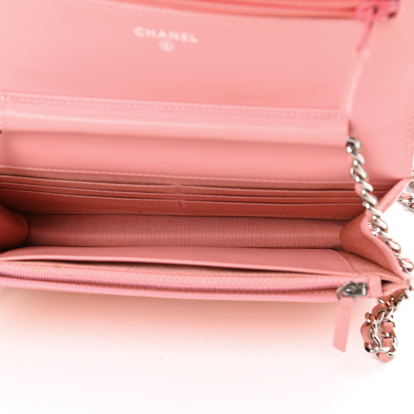 Patent Quilted Wallet On Chain WOC Coral