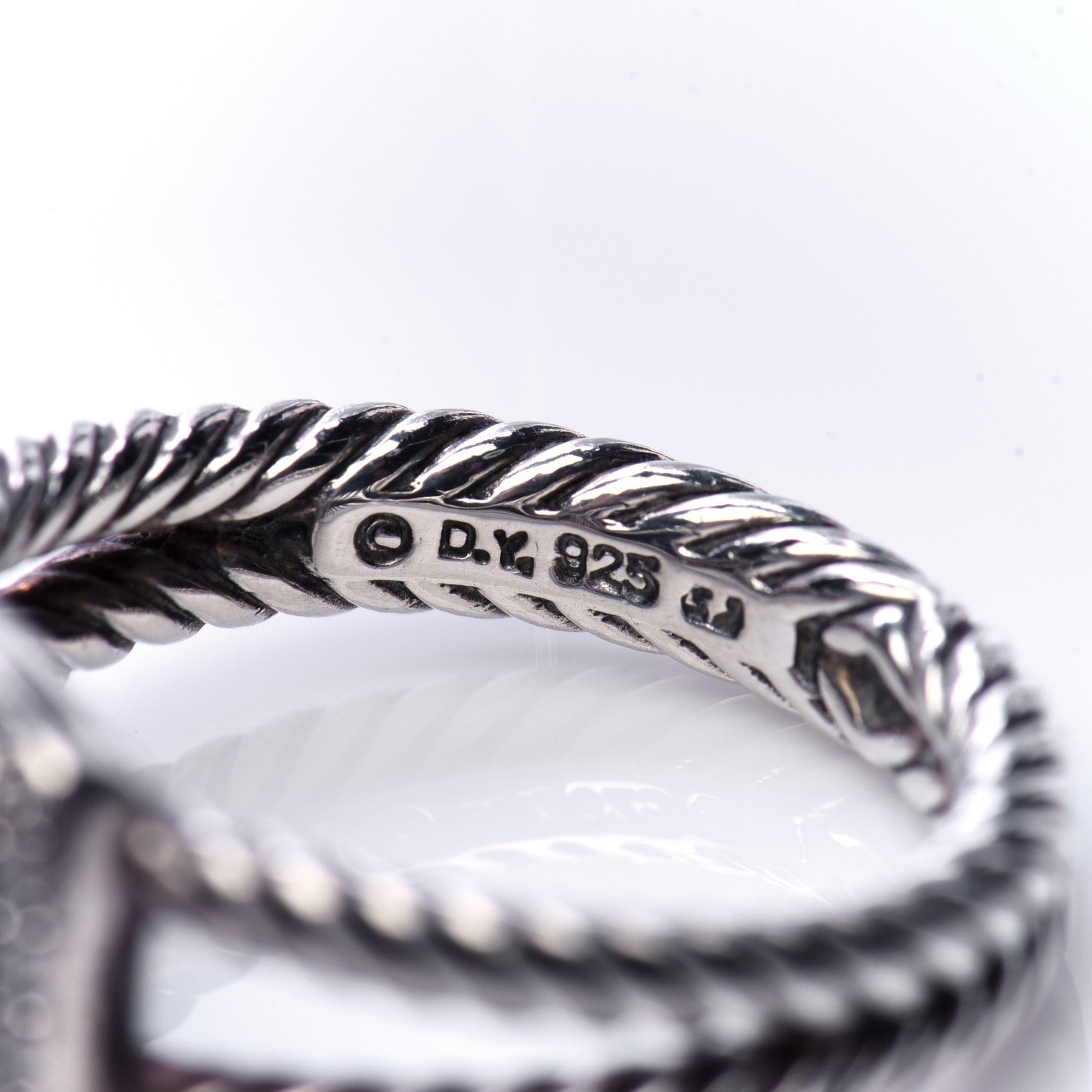 David Yurman Sterling Silver Diamond Black Onyx 7mm Petite Albion Ring 57 8 5 of 5