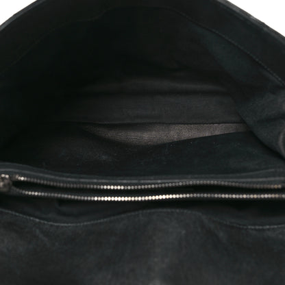 Saint Laurent Calfskin Mixed Matelasse Triquilt Large Monogram Satchel Black 5 of 10