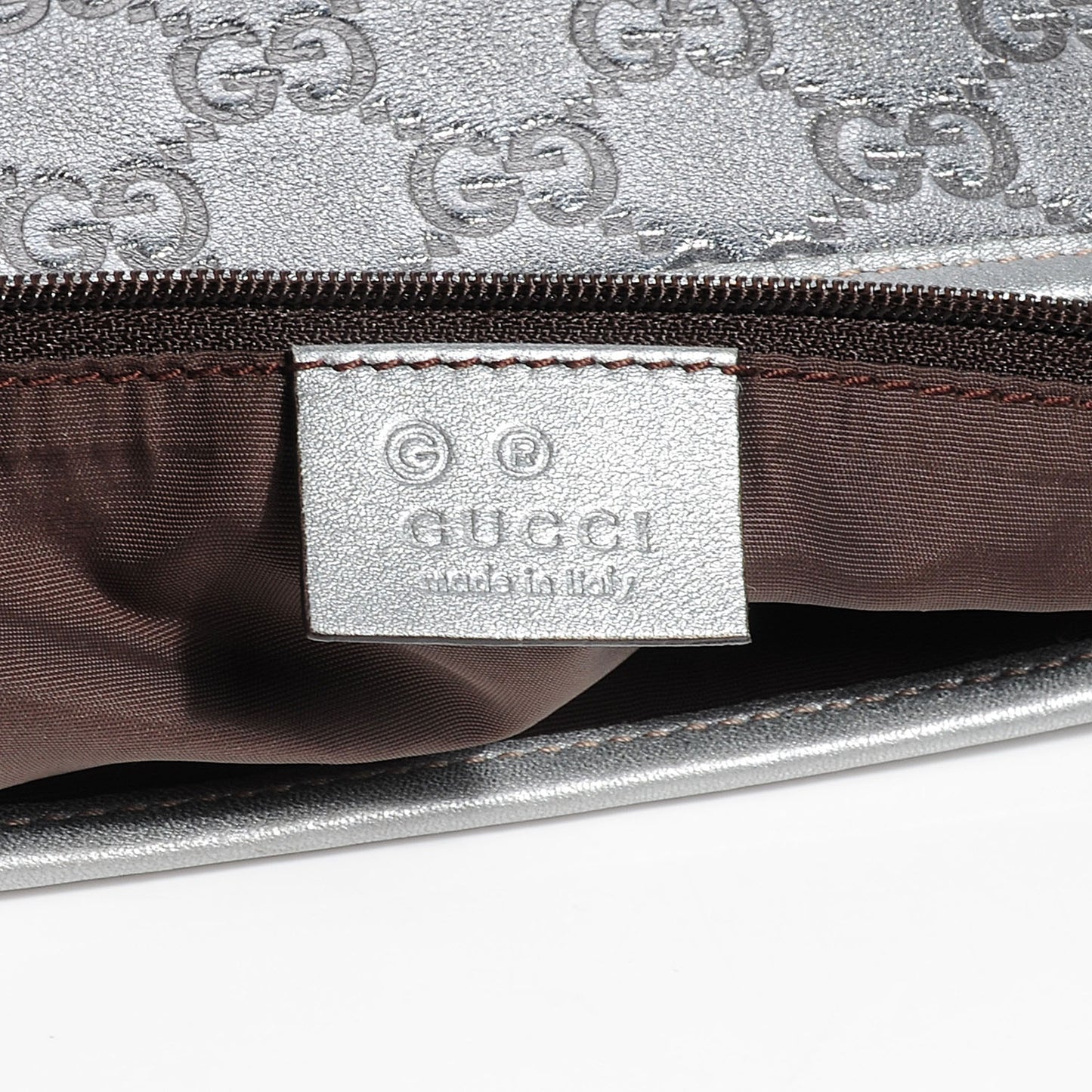 Guccissima Large Tote Silver