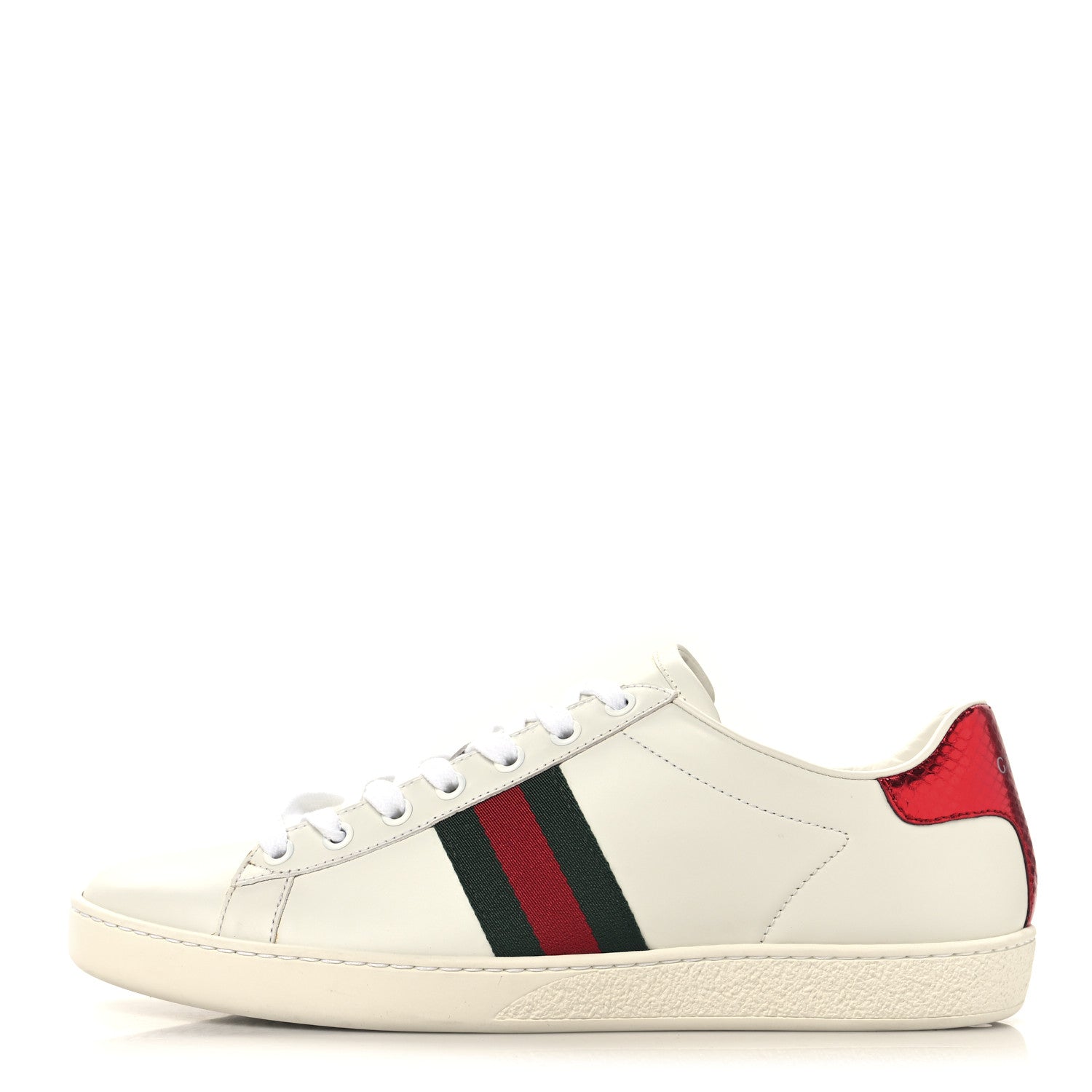 Gucci Calfskin Ayers Bee Embroidered Womens Ace Sneakers 40.5 White Green 1 of 9