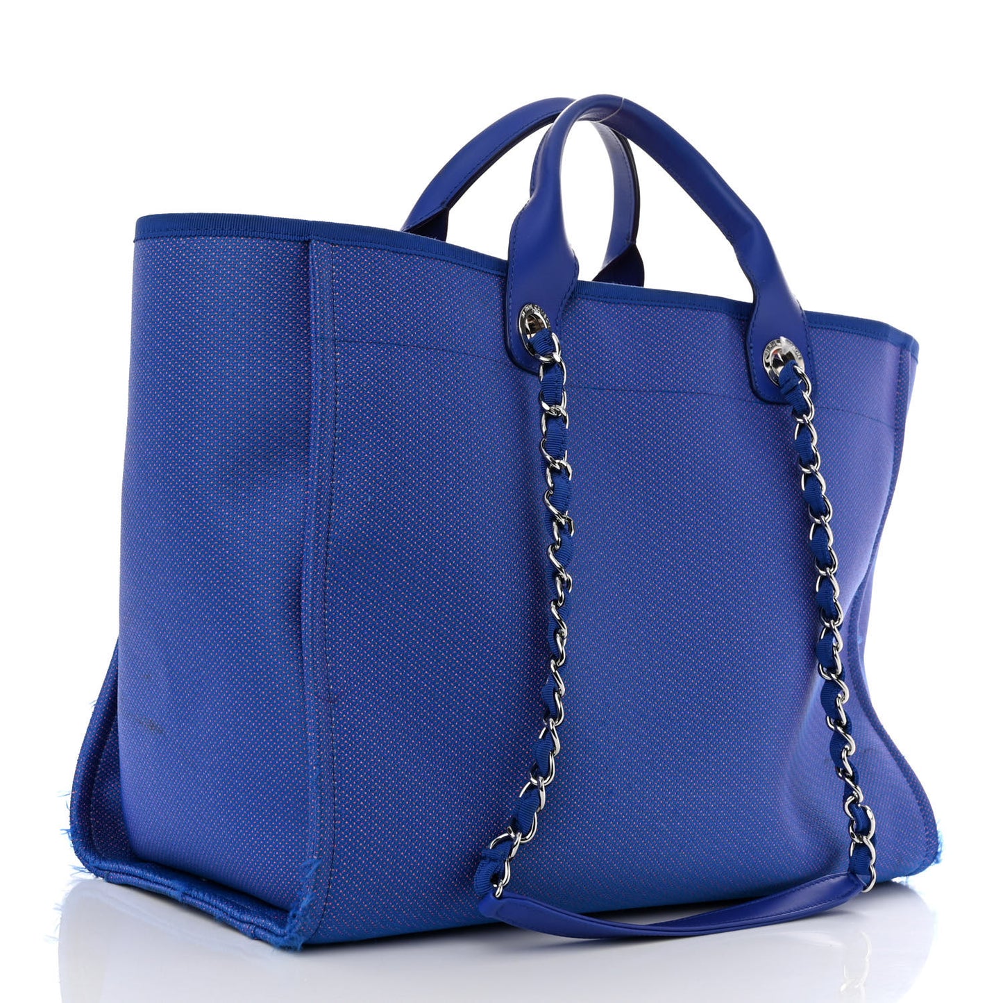 Mixed Fibers Medium Deauville Tote Blue Orange
