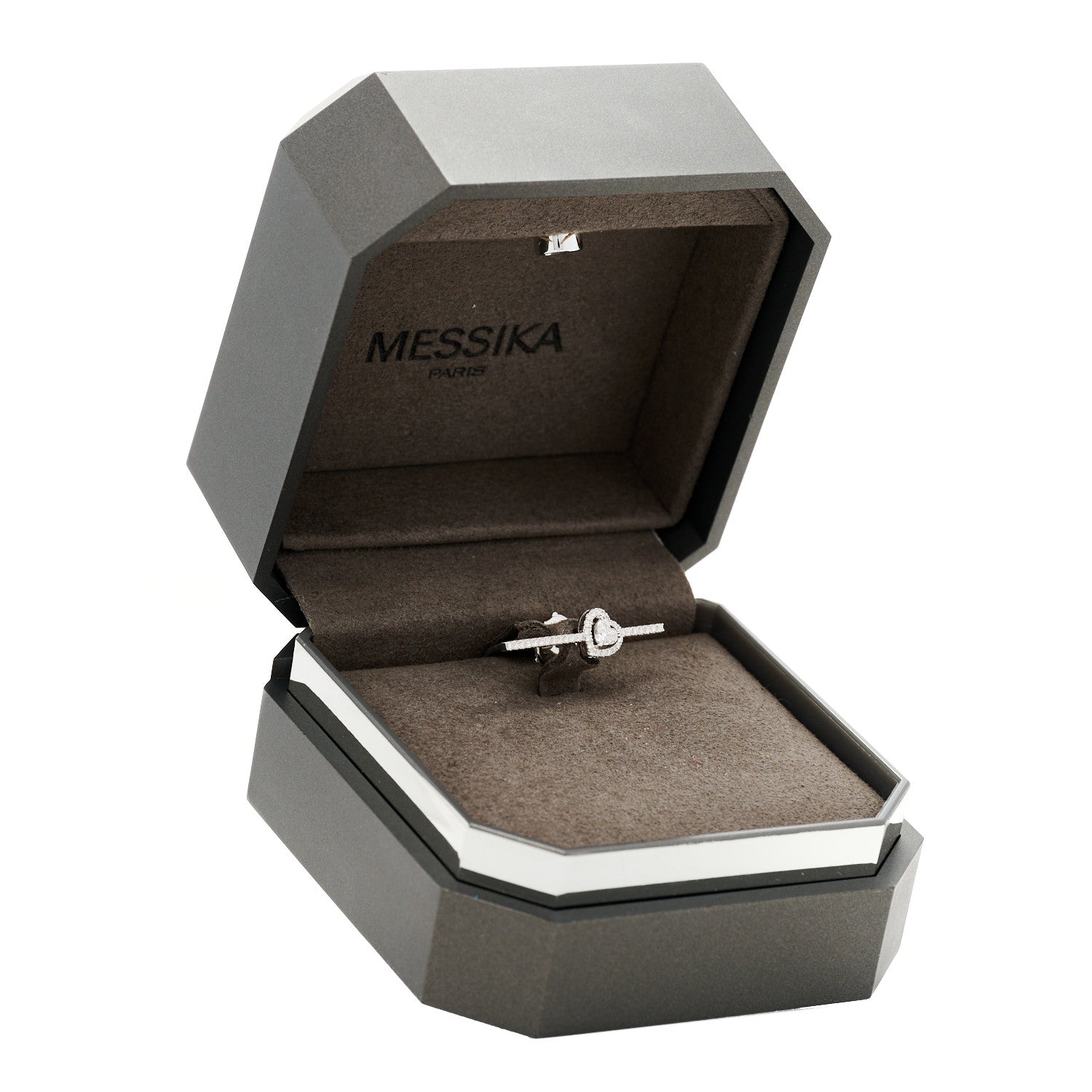 Messika 18K White Gold Diamond Joy Coeur Pave Single Earring 6 of 6