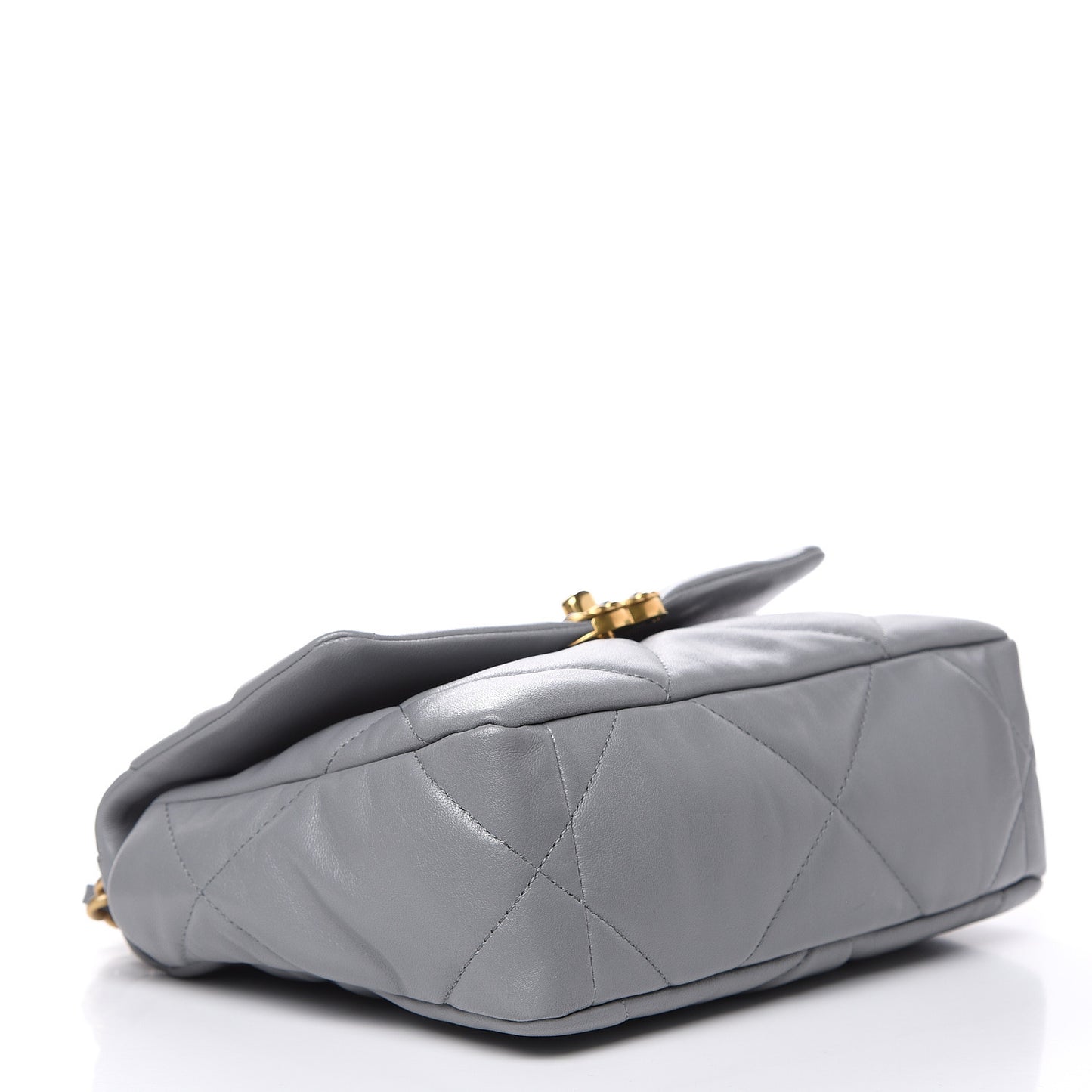 Lambskin Quilted Medium 19 Flap Grey