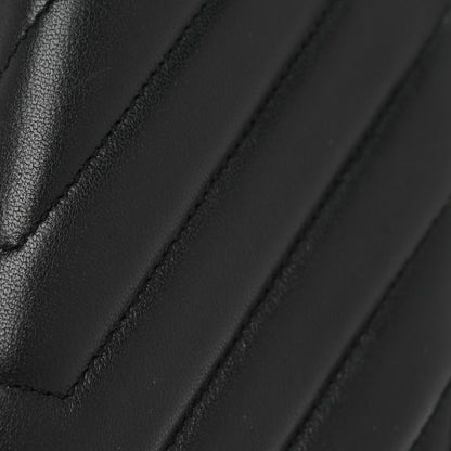 Saint Laurent Lambskin Y Quilted Monogram Large Loulou Flap Wallet Black 10 of 11