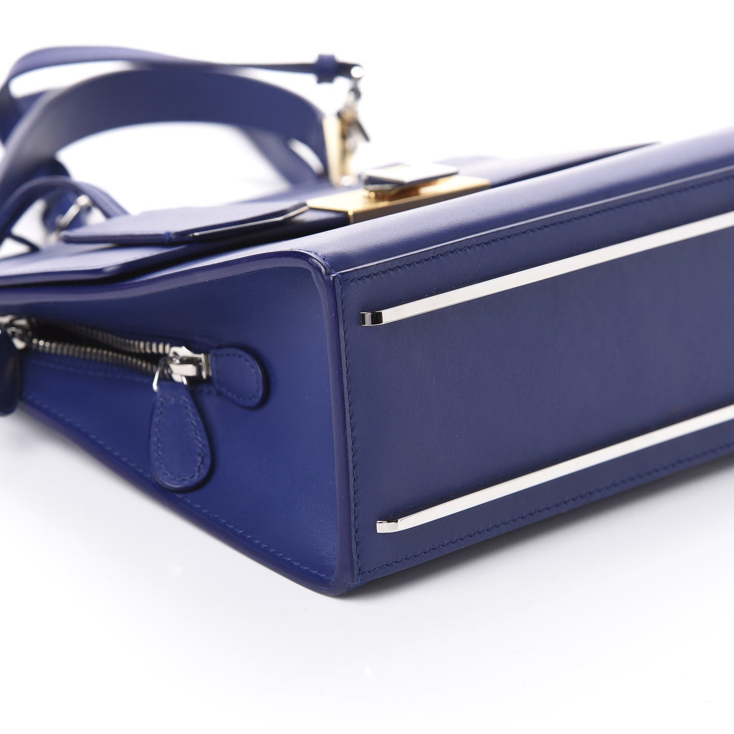 Smooth Calfskin Le Dix S Cartable Shoulder Bag Bleu Mineral