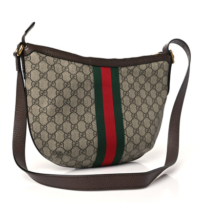 Gucci GG Supreme Monogram Web Small Ophidia Half Moon Hobo Brown 3 of 10