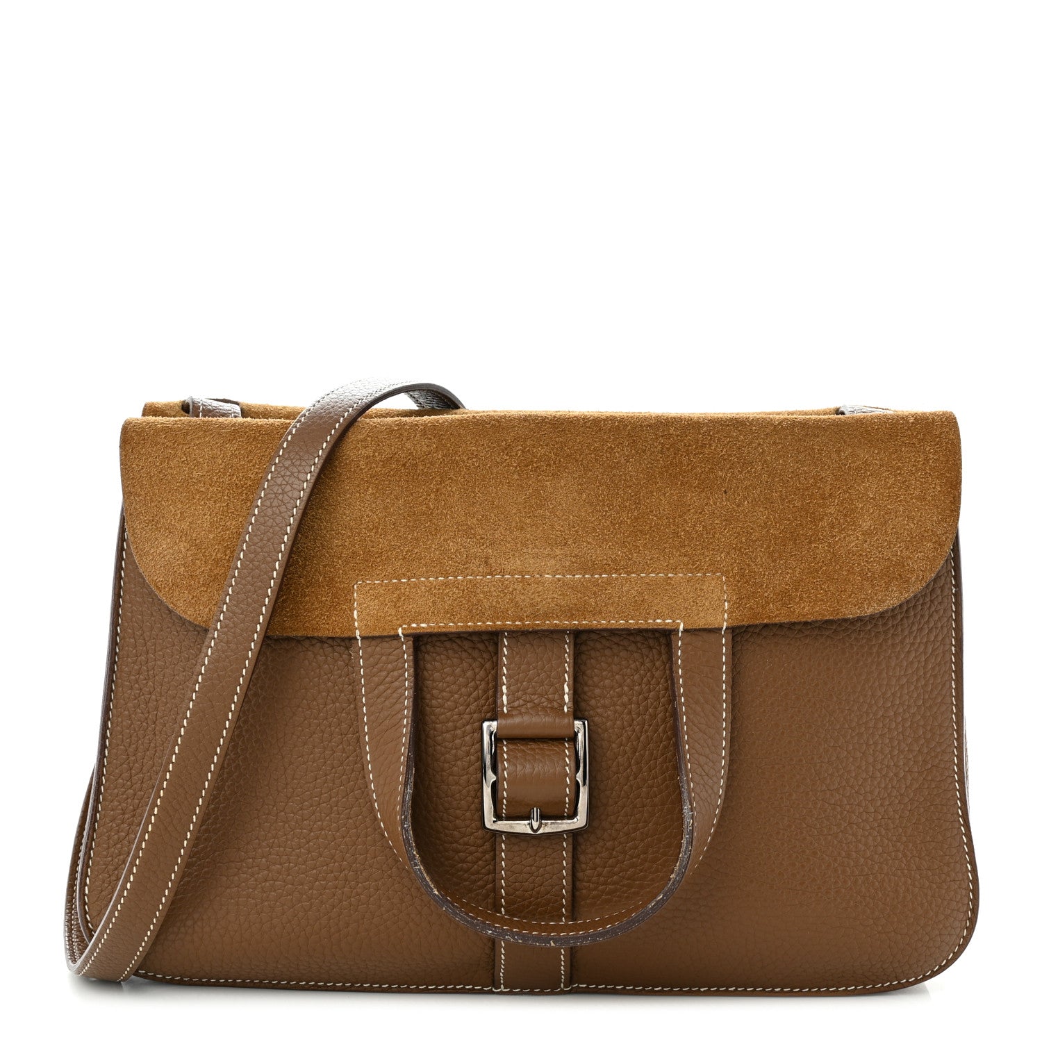 Hermes Taurillon Clemence Halzan 31 GM Etoupe 1 of 11