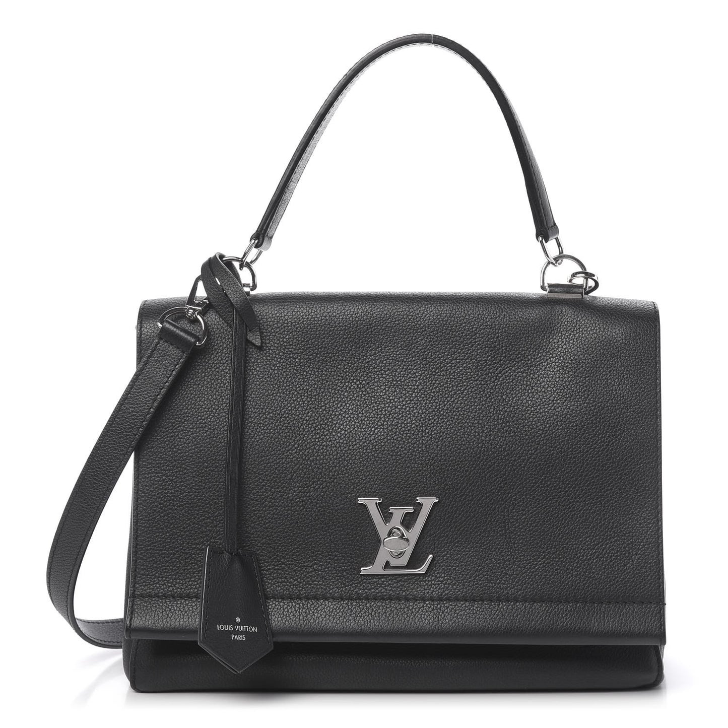 Soft Calfskin Lockme II Top Handle Black